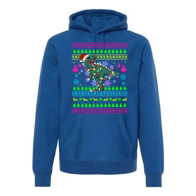 Funny Christmas Outfit Ugly Christmas Trex Great Gift Premium Hoodie