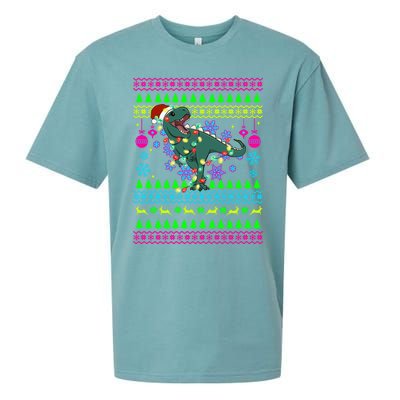 Funny Christmas Outfit Ugly Christmas Trex Great Gift Sueded Cloud Jersey T-Shirt