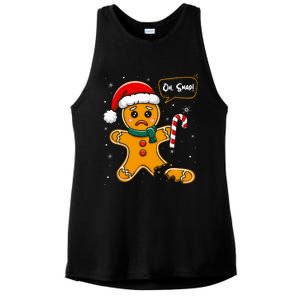 Funny Christmas Oh Snap Gingerbread Man Cookie X Mas Pjs Ladies PosiCharge Tri-Blend Wicking Tank