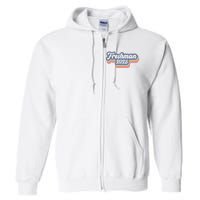 Freshman Class Of 2025 Retro Vintage 1st Day Of High School Full Zip Hoodie