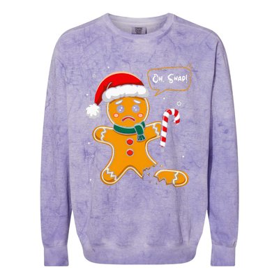 Funny Christmas Oh Snap Gingerbread Man Cookie X Mas Pjs Colorblast Crewneck Sweatshirt