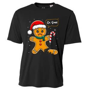 Funny Christmas Oh Snap Gingerbread Man Cookie X Mas Pjs Cooling Performance Crew T-Shirt