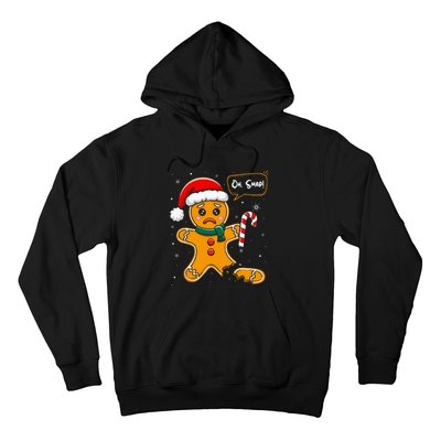 Funny Christmas Oh Snap Gingerbread Man Cookie X Mas Pjs Hoodie