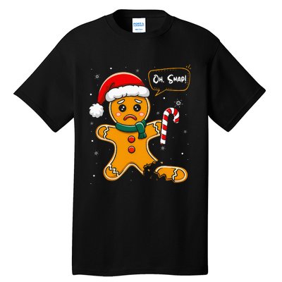 Funny Christmas Oh Snap Gingerbread Man Cookie X Mas Pjs Tall T-Shirt