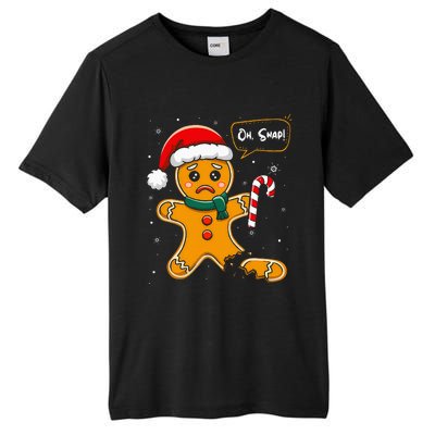 Funny Christmas Oh Snap Gingerbread Man Cookie X Mas Pjs Tall Fusion ChromaSoft Performance T-Shirt