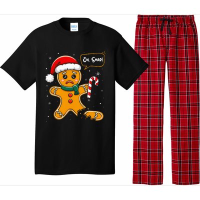 Funny Christmas Oh Snap Gingerbread Man Cookie X Mas Pjs Pajama Set