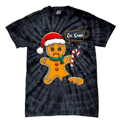 Funny Christmas Oh Snap Gingerbread Man Cookie X Mas Pjs Tie-Dye T-Shirt