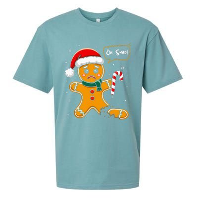 Funny Christmas Oh Snap Gingerbread Man Cookie X Mas Pjs Sueded Cloud Jersey T-Shirt