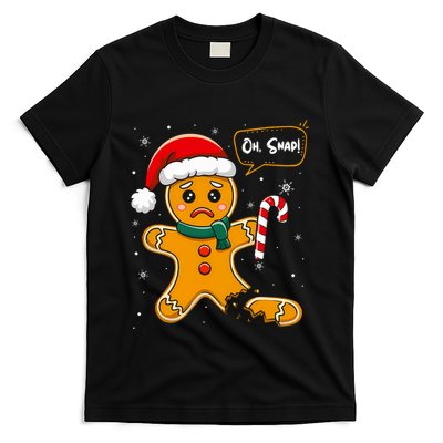 Funny Christmas Oh Snap Gingerbread Man Cookie X Mas Pjs T-Shirt