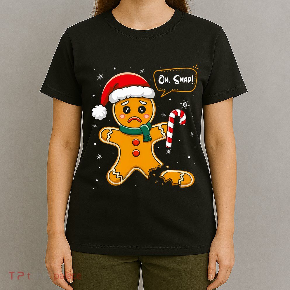 Funny Christmas Oh Snap Gingerbread Man Cookie X Mas Pjs T-Shirt