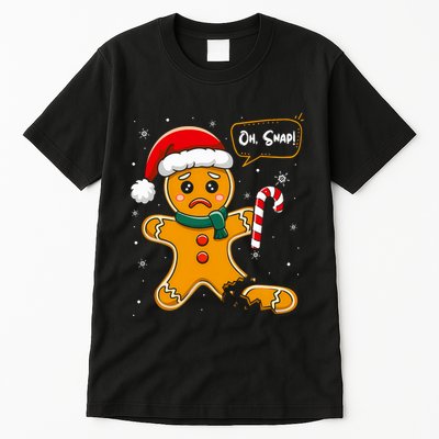 Funny Christmas Oh Snap Gingerbread Man Cookie X Mas Pjs Tall T-Shirt