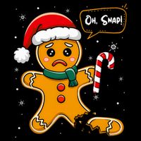 Funny Christmas Oh Snap Gingerbread Man Cookie X Mas Pjs Button
