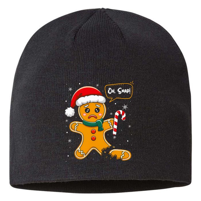 Funny Christmas Oh Snap Gingerbread Man Cookie X Mas Pjs Sustainable Beanie