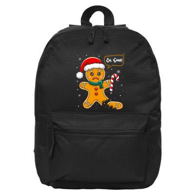 Funny Christmas Oh Snap Gingerbread Man Cookie X Mas Pjs 16 in Basic Backpack