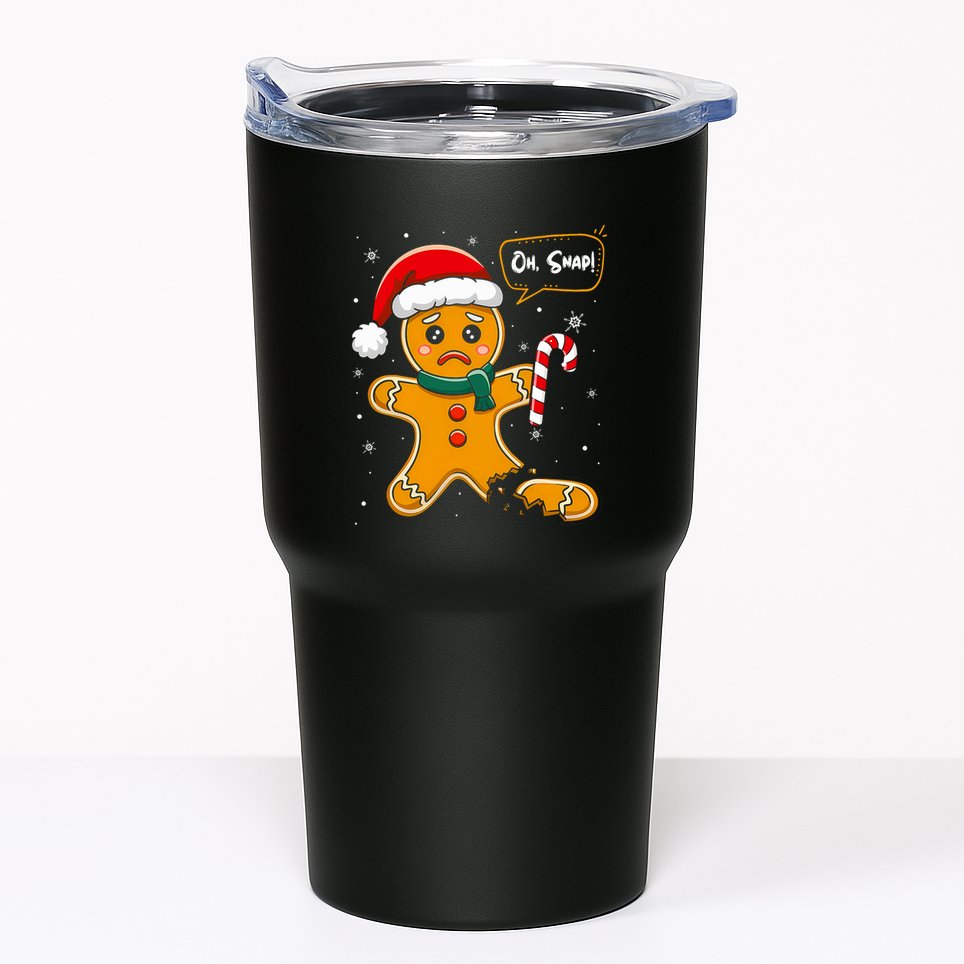 Funny Christmas Oh Snap Gingerbread Man Cookie X Mas Pjs Tumbler