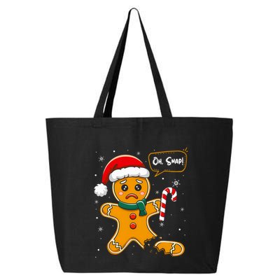 Funny Christmas Oh Snap Gingerbread Man Cookie X Mas Pjs 25L Jumbo Tote