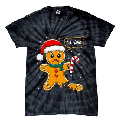 Funny Christmas Oh Snap Gingerbread Man Cookie X Mas Pjs Tie-Dye T-Shirt