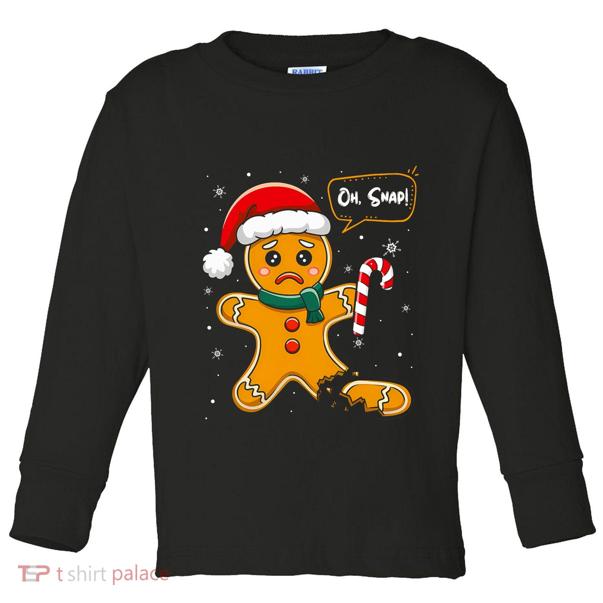Funny Christmas Oh Snap Gingerbread Man Cookie X Mas Pjs Toddler Long Sleeve Shirt