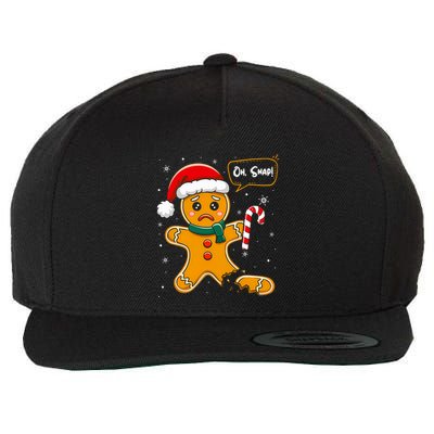 Funny Christmas Oh Snap Gingerbread Man Cookie X Mas Pjs Wool Snapback Cap