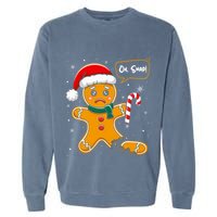Funny Christmas Oh Snap Gingerbread Man Cookie X Mas Pjs Garment-Dyed Sweatshirt