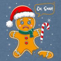 Funny Christmas Oh Snap Gingerbread Man Cookie X Mas Pjs Garment-Dyed Sweatshirt