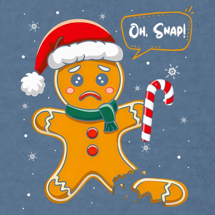 Funny Christmas Oh Snap Gingerbread Man Cookie X Mas Pjs Garment-Dyed Sweatshirt