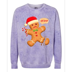 Funny Christmas Oh Snap Gingerbread Man Cookie X Mas Pjs Colorblast Crewneck Sweatshirt