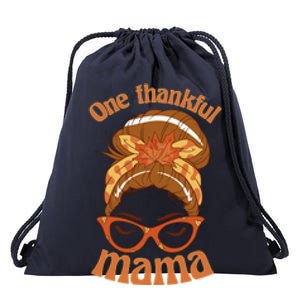 Funny Cute One Thankful Mama Autumn Festive Hair Bun Drawstring Bag