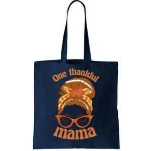 Funny Cute One Thankful Mama Autumn Festive Hair Bun Tote Bag