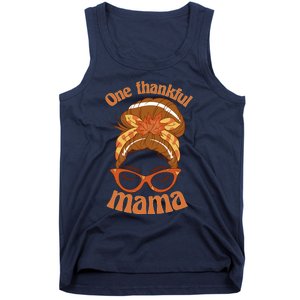 Funny Cute One Thankful Mama Autumn Festive Hair Bun Tank Top