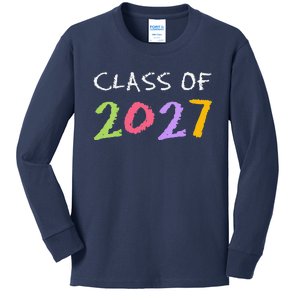 Funny Class Of 2027 First Day Of School Funny Grow With Me Gift Kids Long Sleeve Shirt