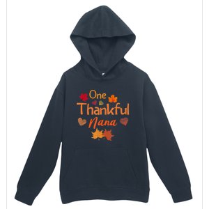 Funny Cute One Thankful Nana Thanksgiving Fall Autumn Leaves Urban Pullover Hoodie