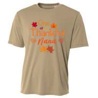 Funny Cute One Thankful Nana Thanksgiving Fall Autumn Leaves Cooling Performance Crew T-Shirt