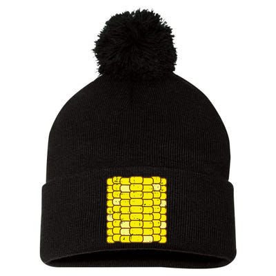 Funny Corn On The Cob Costume Farmer Pom Pom 12in Knit Beanie