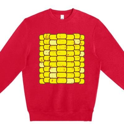 Funny Corn On The Cob Costume Farmer Premium Crewneck Sweatshirt