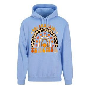 Funny Cute One Thankful Teacher Fall Autumn Thanksgiving Groovy Unisex Surf Hoodie