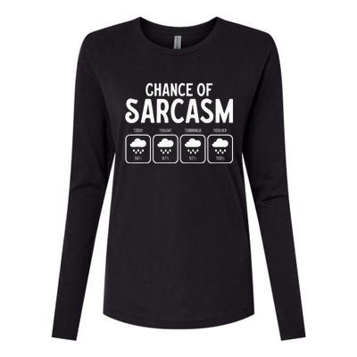 Funny Chance Of Sarcasm Weather Forecast Sarcastic Humor Womens Cotton Relaxed Long Sleeve T-Shirt