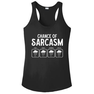 Funny Chance Of Sarcasm Weather Forecast Sarcastic Humor Ladies PosiCharge Competitor Racerback Tank