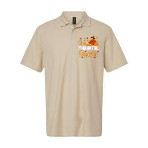 Funny Cute One Thankful Teacher Thanksgiving Turkey Teacher Softstyle Adult Sport Polo