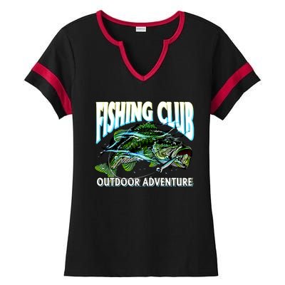 Fishing Club Outdoor Adventure Ladies Halftime Notch Neck Tee