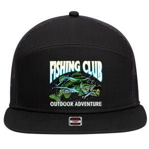 Fishing Club Outdoor Adventure 7 Panel Mesh Trucker Snapback Hat