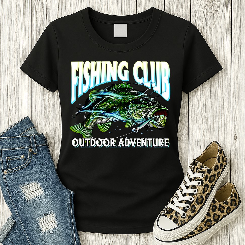 Fishing Club Outdoor Adventure Womens T-Shirt