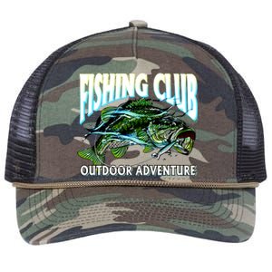 Fishing Club Outdoor Adventure Retro Rope Trucker Hat Cap