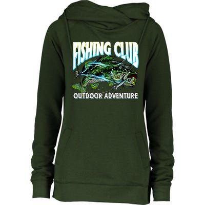 Fishing Club Outdoor Adventure Womens Funnel Neck Pullover Hood