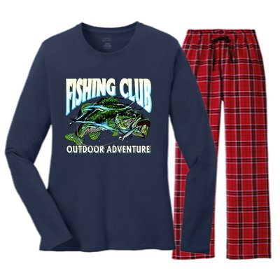 Fishing Club Outdoor Adventure Women's Long Sleeve Flannel Pajama Set 