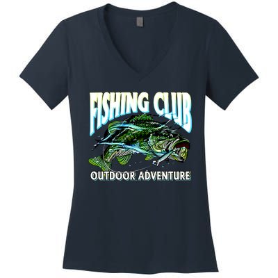 Fishing Club Outdoor Adventure Women's V-Neck T-Shirt