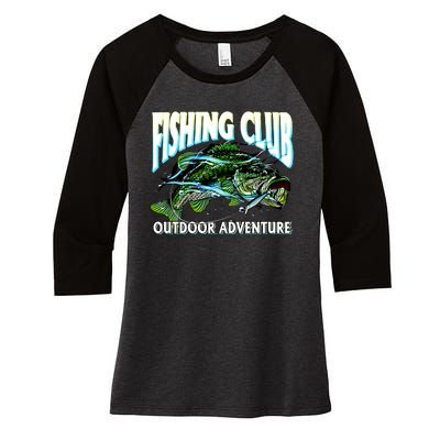 Fishing Club Outdoor Adventure Women's Tri-Blend 3/4-Sleeve Raglan Shirt