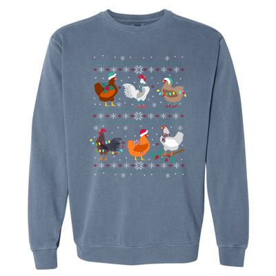 Funny Chicken Owner Birb Memes Farmer Ugly Christmas Chicken Garment-Dyed Sweatshirt