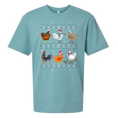 Funny Chicken Owner Birb Memes Farmer Ugly Christmas Chicken Sueded Cloud Jersey T-Shirt