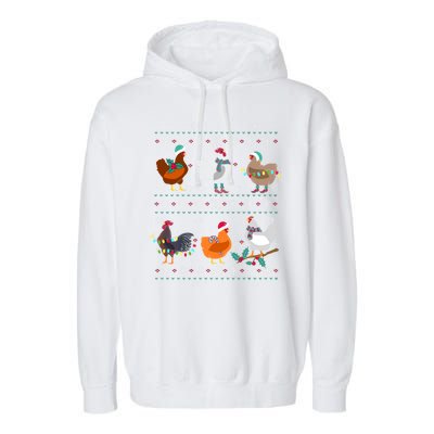 Funny Chicken Owner Birb Memes Farmer Ugly Christmas Chicken Garment-Dyed Fleece Hoodie